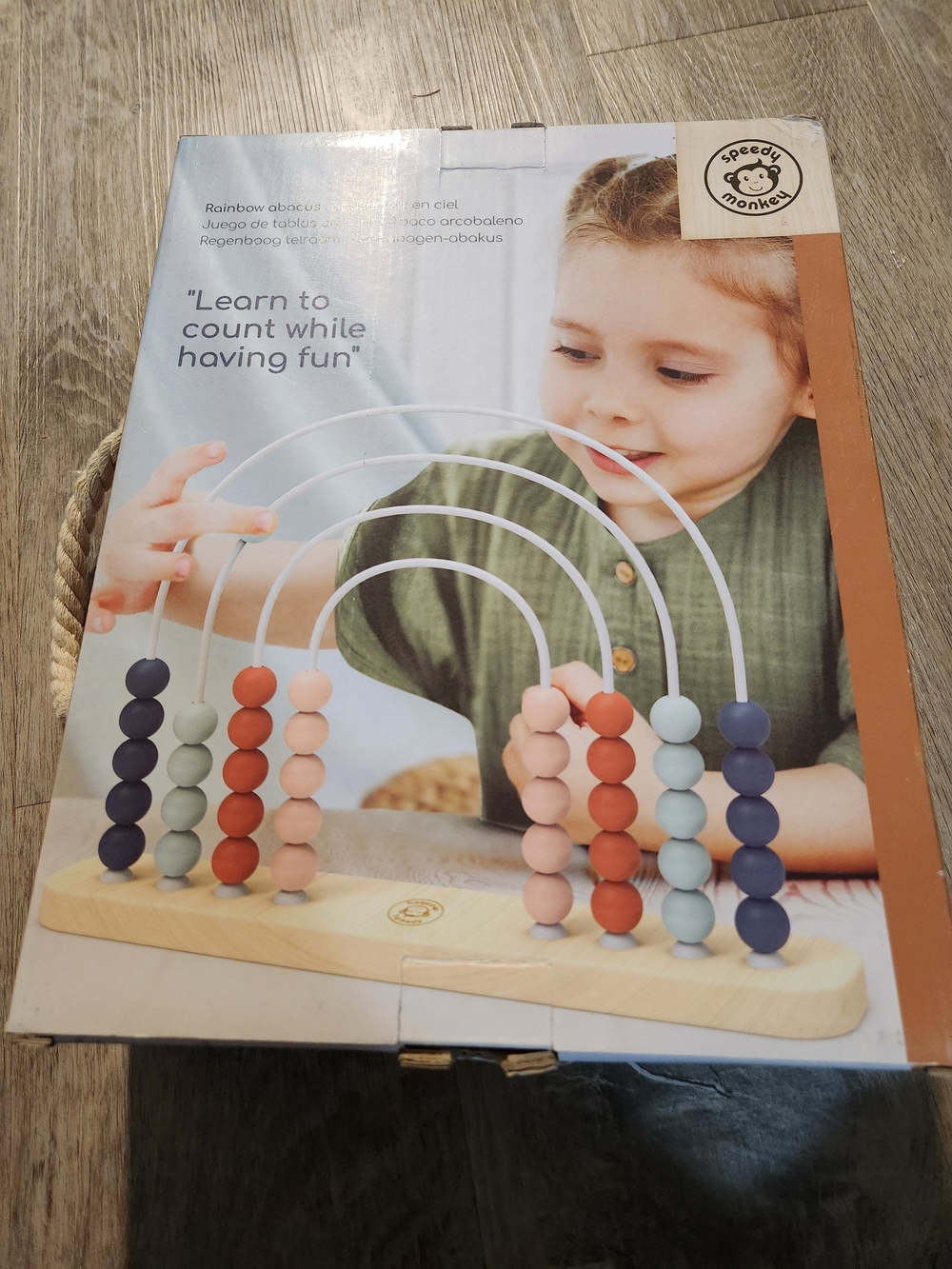 Wooden Rainbow Abacus - Navy, Rust, Pink, Mint